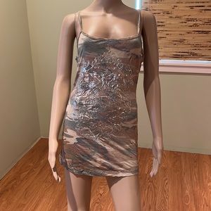 Yag Camouflage Tank Top With Silver Foil Graphic Size L